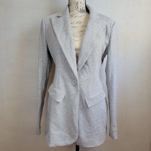New INC One-Button Knit Blazer Gray S